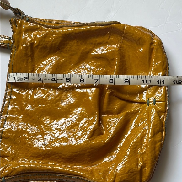 49 Square Miles Vibrant Yellow Leather Shoulder Bag with Glossy Finish - Picture 13 of 13